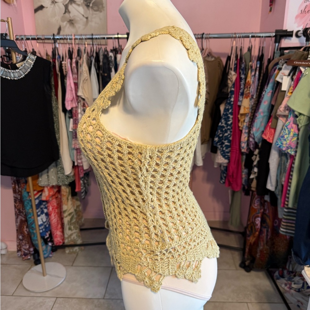 Metro Beige Crochet Knit Top - Picture 5 of 7